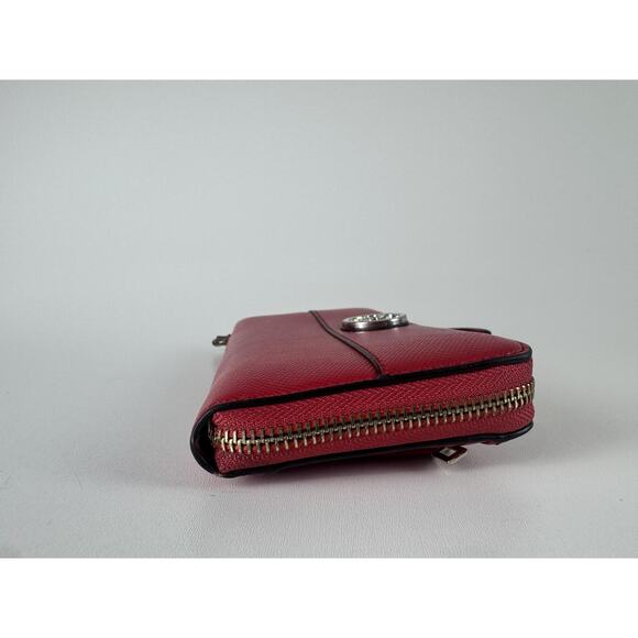 VTG Guess Wallet Womens Red Zip Around Wristlet‎ Leather Logo Clutch Purse Bag - Picture 6 of 13
